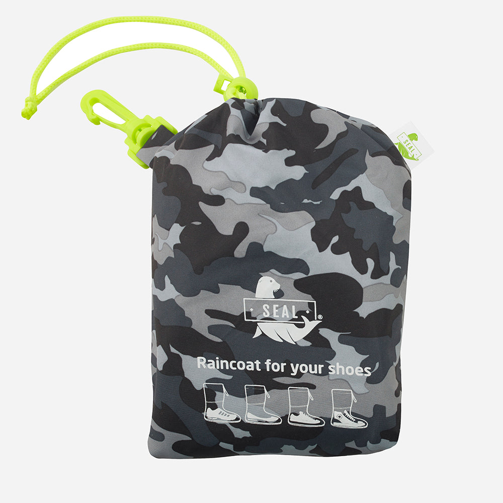 Reusable Waterproof Shoe Cover - Kids Camo Green