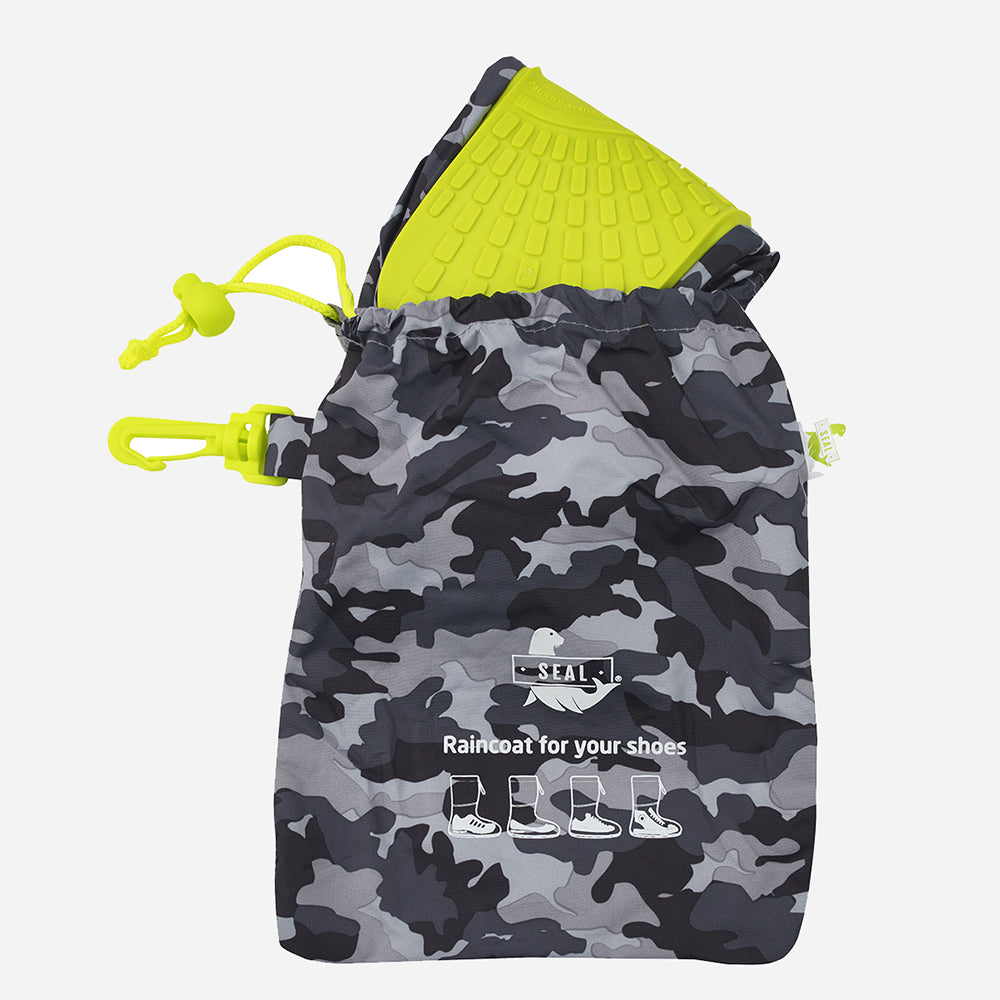 Reusable Waterproof Shoe Cover - Kids Camo Green