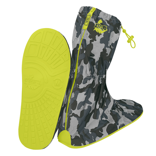 Reusable Waterproof Shoe Cover - Kids Camo Green