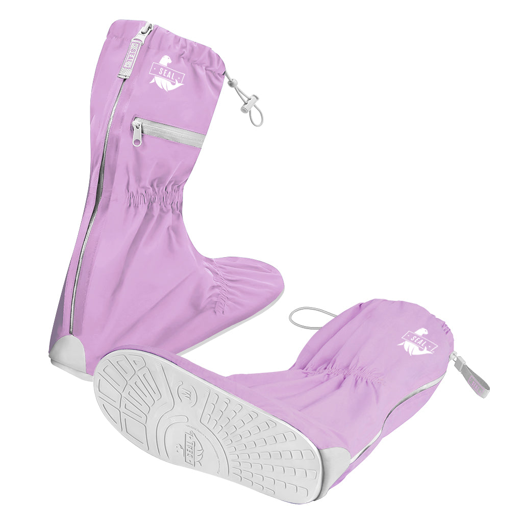 Reusable Waterproof Shoe Cover - Mauve/White