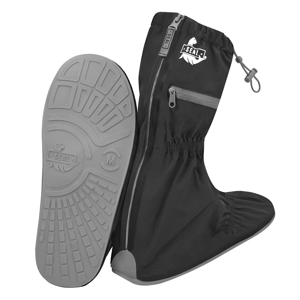 Waterproof Reusable Boot Cover Black with Black – Seal Shoe Covers
