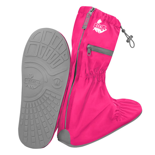Reusable Waterproof Shoe Cover - Fuchsia/Gray