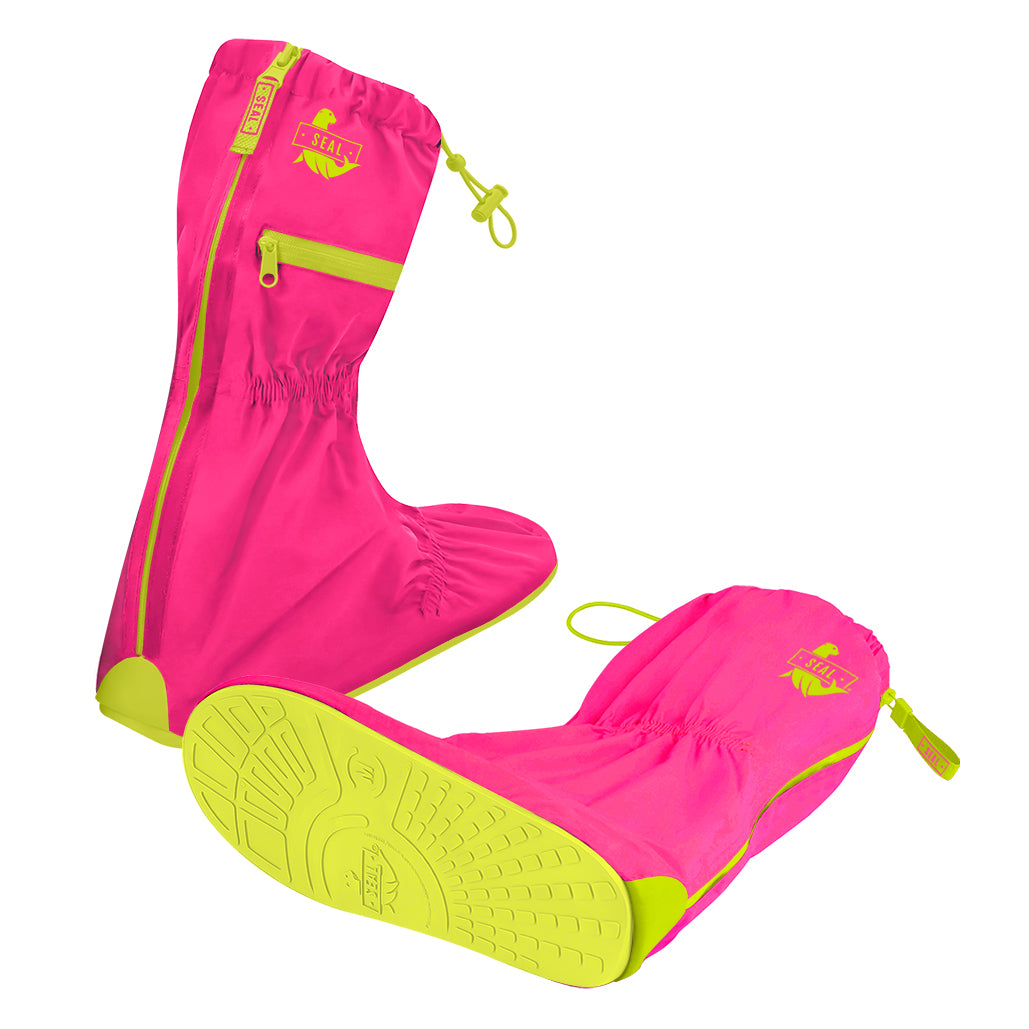 Reusable Waterproof Shoe Cover - Fuchsia/Green