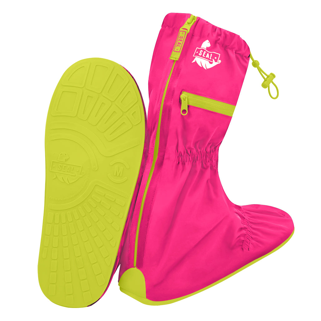 Reusable Waterproof Shoe Cover - Fuchsia/Green
